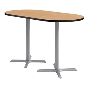KFI Studios 36x72in RT Dining Table - 42in H - Natural Top - Silver Base