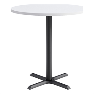 KFI Studios 42in Round Dining Table - 42in H - White Top - Black Base