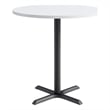 KFI Studios 42in Round Dining Table - 42in H - White Top - Black Base