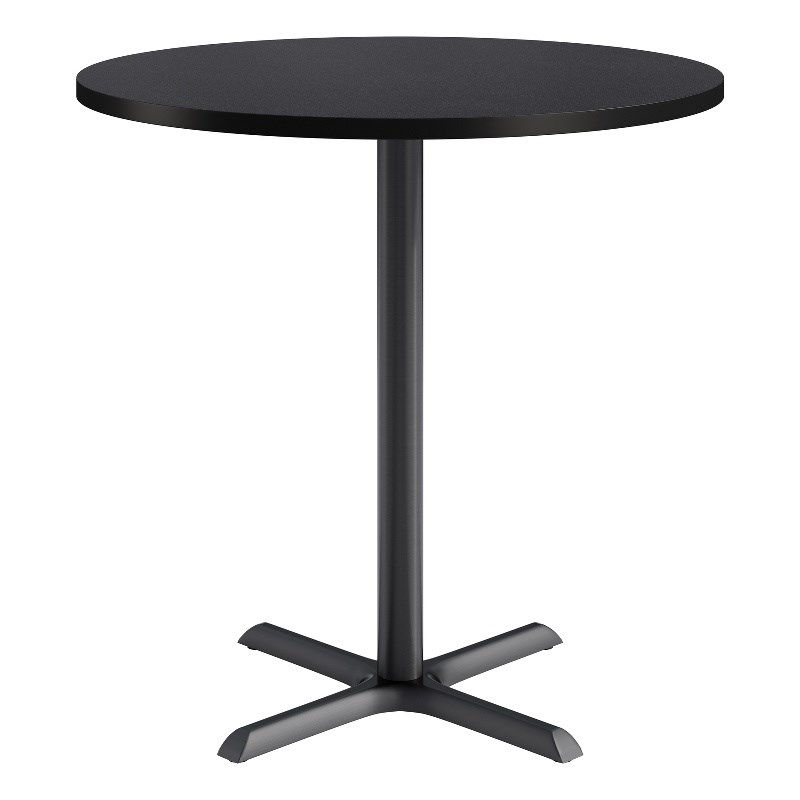 KFI Studios 42in Round Dining Table - 42in H - Charcoal Top - Black Base