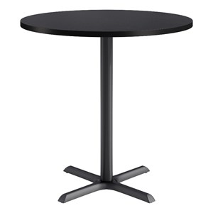 KFI Studios 42in Round Dining Table - 42in H - Charcoal Top - Black Base