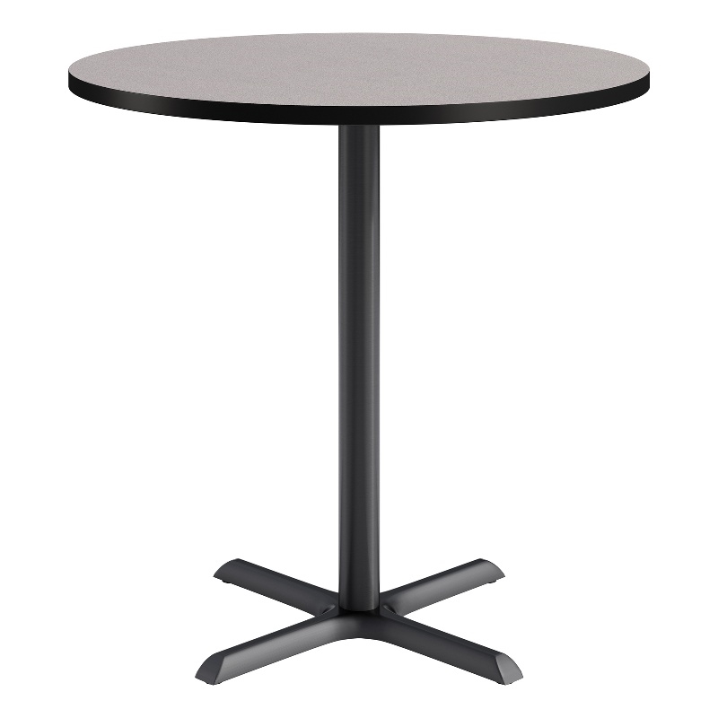 KFI Studios 42in Round Dining Table - 42in H - Gray Top - Black Base