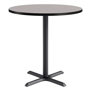 KFI Studios 42in Round Dining Table - 42in H - Gray Top - Black Base