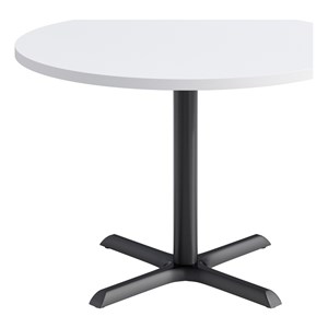 KFI Studios 42in Round Dining Table - White Top - Black Base