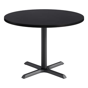 KFI Studios 42in Round Dining Table - Charcoal Top - Black Base