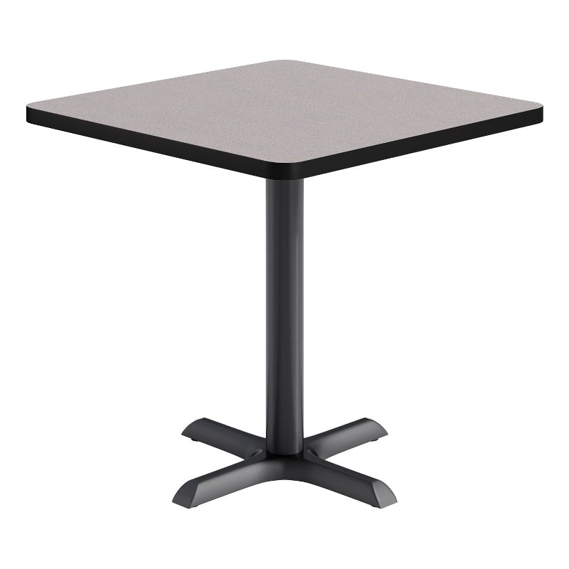 KFI Studios 30in Square Dining Table - 29in H - Gray Top - Black Base