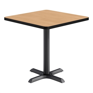 KFI Studios 30in Square Dining Table - 29in H - Natural Top - Black Base
