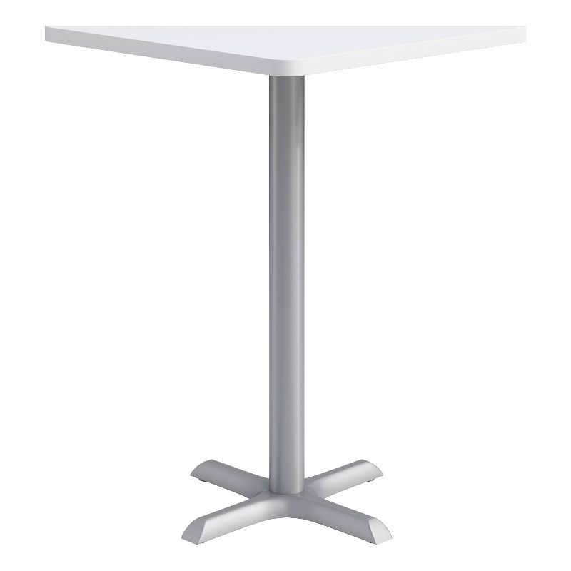 KFI Studios 30in Square Dining Table - 42in H - White Top - Silver Base