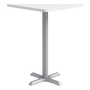 KFI Studios 30in Square Dining Table - 42in H - White Top - Silver Base