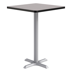 KFI Studios 30in Square Dining Table - 42in H - Gray Top - Silver Base