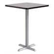 KFI Studios 30in Square Dining Table - 42in H - Gray Top - Silver Base