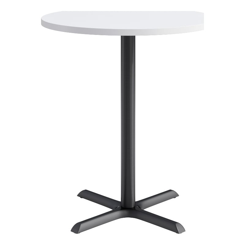 KFI Studios 36in Round Dining Table - 42in H - White Top - Black Base