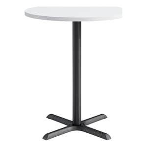 KFI Studios 36in Round Dining Table - 42in H - White Top - Black Base