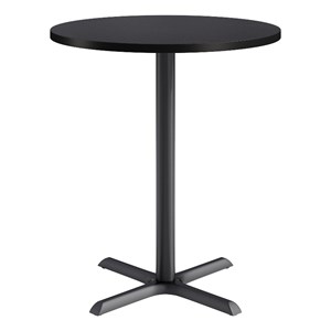 KFI Studios 36in Round Dining Table - 42in H - Charcoal Top - Black Base