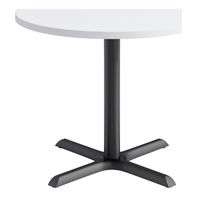 KFI Studios 36in Round Dining Table - White Top - Black Base