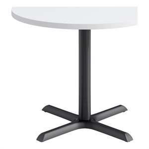 KFI Studios 36in Round Dining Table - White Top - Black Base