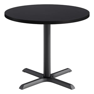 KFI Studios 36in Round Dining Table - Charcoal Top - Black Base
