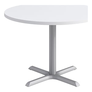 KFI Studios 42in Round Dining Table - White Top - Silver Base