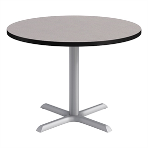 KFI Studios 42in Round Dining Table - Gray Top - Silver Base