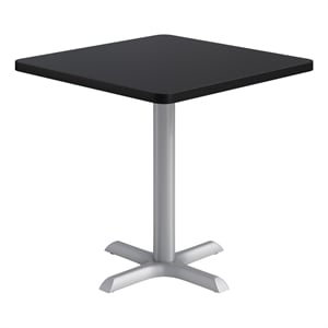 KFI Studios 30in Square Dining Table - 29in H - Black Top - Silver Base