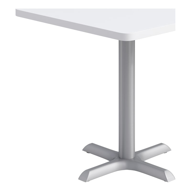 KFI Studios 30in Square Dining Table - 29in H - White Top - Silver Base