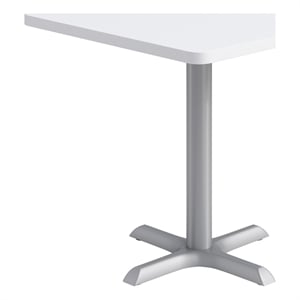 KFI Studios 30in Square Dining Table - 29in H - White Top - Silver Base
