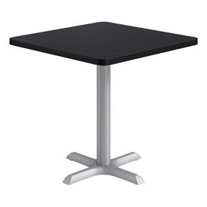 KFI Studios 30in Square Dining Table - 29in H - Charcoal Top - Silver Base