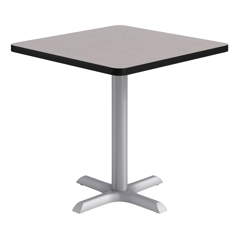 KFI Studios 30in Square Dining Table - 29in H - Gray Top - Silver Base