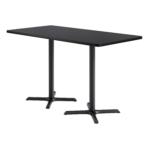 KFI Studios 36x72in Rect. Dining Table - 42in H - Black Top - Black Base