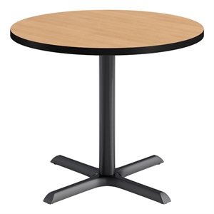 KFI Studios 36in Round Dining Table - Natural Top - Black Base