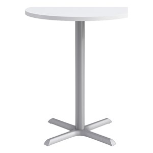 KFI Studios 36in Round Dining Table - 42in H - White Top - Silver Base