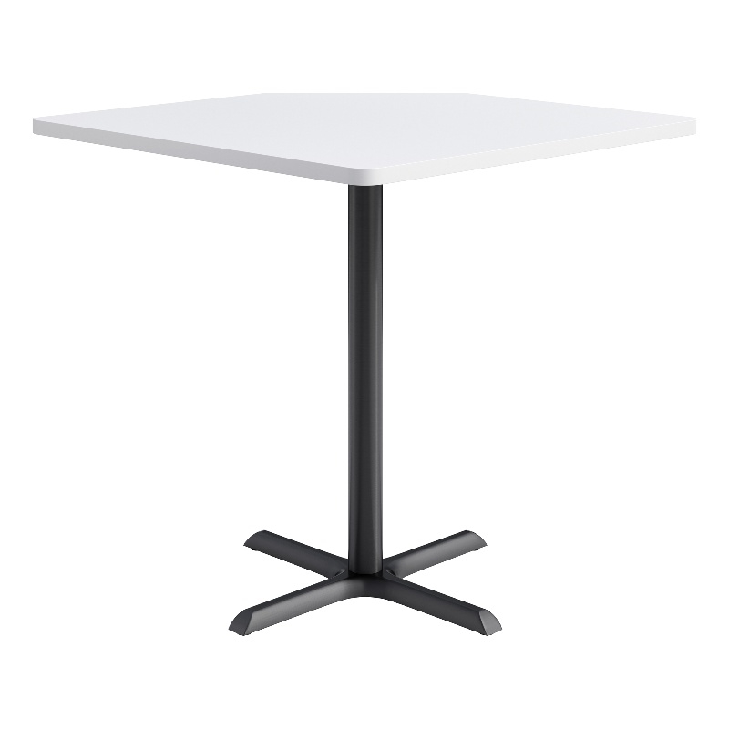 KFI Studios 42in Square Dining Table - 42in H - White Top - Black Base