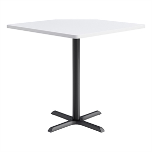 KFI Studios 42in Square Dining Table - 42in H - White Top - Black Base