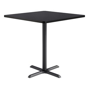 KFI Studios 42in Square Dining Table - 42in H - Charcoal Top - Black Base