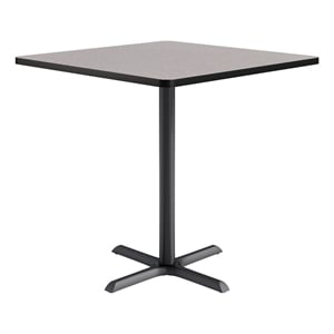 KFI Studios 42in Square Dining Table - 42in H - Gray Top - Black Base