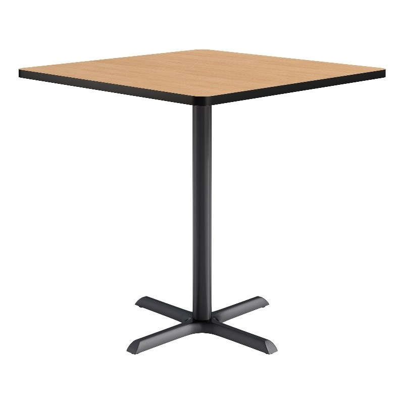KFI Studios 42in Square Dining Table - 42in H - Natural Top - Black Base