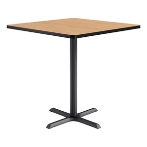 KFI Studios 42in Square Dining Table - 42in H - Natural Top - Black Base