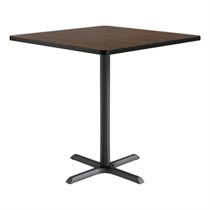 KFI Studios 42in Square Dining Table - 42in H - Walnut Top - Black Base