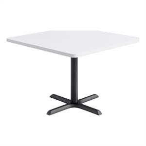 KFI Studios 42in Square Dining Table - White Top - Black Base