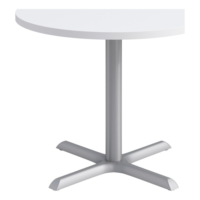 KFI Studios 36in Round Dining Table - White Top - Silver Base