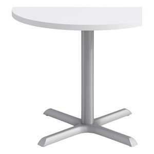 KFI Studios 36in Round Dining Table - White Top - Silver Base