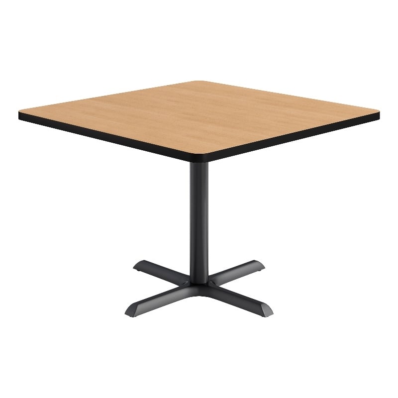 KFI Studios 42in Square Dining Table - Natural Top - Black Base