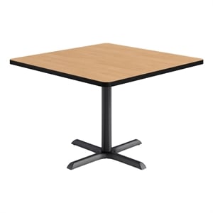 KFI Studios 42in Square Dining Table - Natural Top - Black Base