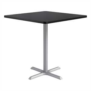 KFI Studios 42in Square Dining Table - 42in H - Black Top - Silver Base