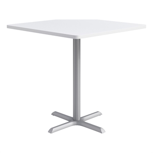 KFI Studios 42in Square Dining Table - 42in H - White Top - Silver Base