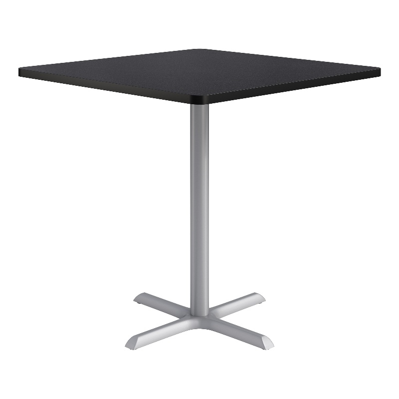 KFI Studios 42in Square Dining Table - 42in H - Charcoal Top - Silver Base