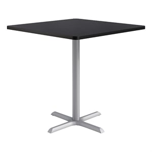 KFI Studios 42in Square Dining Table - 42in H - Charcoal Top - Silver Base