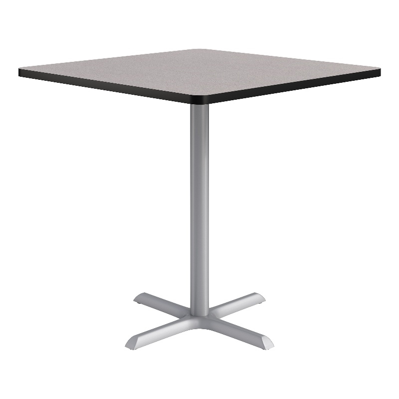 KFI Studios 42in Square Dining Table - 42in H - Gray Top - Silver Base