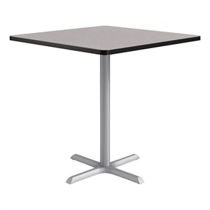 KFI Studios 42in Square Dining Table - 42in H - Gray Top - Silver Base