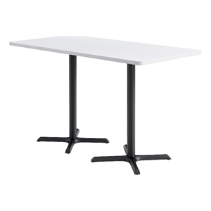 KFI Studios 36x72in Rect. Dining Table - 42in H - White Top - Black Base